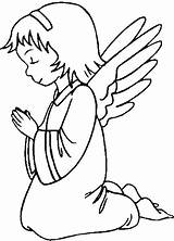 Coloring Angel Pages Christmas sketch template