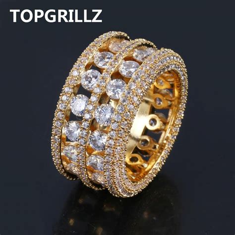 Topgrillz Hip Hop Ring Brass Gold Silver Color Iced Out Micro Pave Cz 2