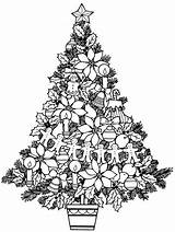 Christmas Coloring Pages Tree Adult Drawing Printable Coloriage Colouring Adults Sheets Color Trees Detailed Sheet Drawings Dessin Print Colorier Getdrawings sketch template