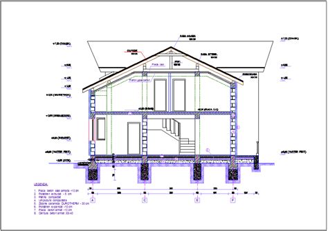section view  duplex house building dwg file cadbull