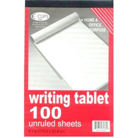 ddi  writing tablet unruled  sheets      case