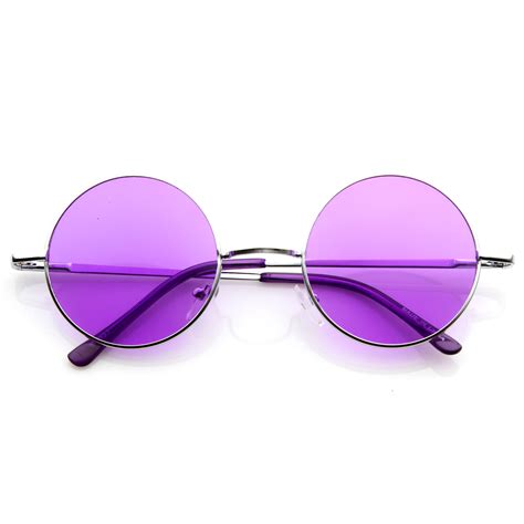 Lennon Style Round Circle Metal Sunglasses W Color Lens Tint Ebay