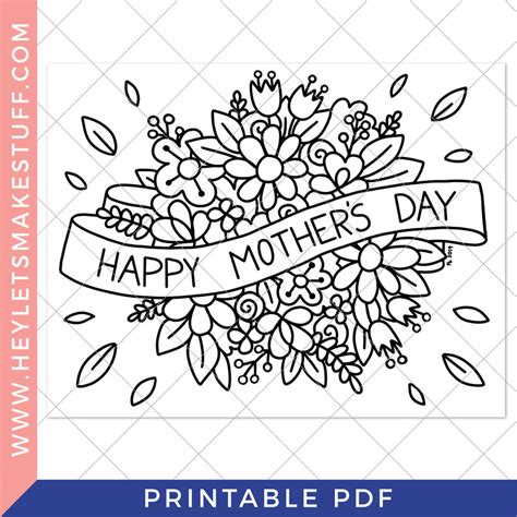 printable mothers day coloring page hey lets  stuff