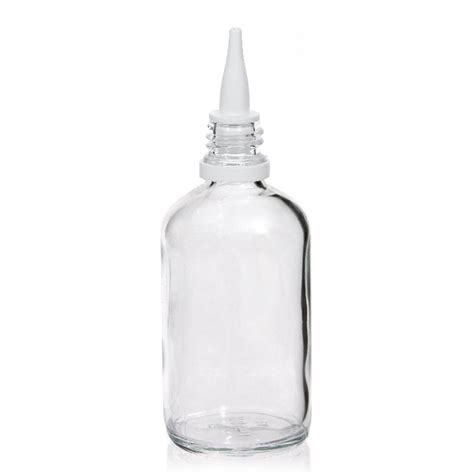 ml flacon de pharmacie transparent avec capsule applicateur blanche bouteilles  bocauxcom