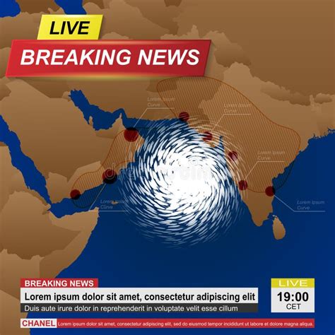 india hurricane news background stock vector illustration  phenomenon geography