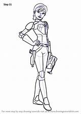Wars Star Sabine Wren Rebels Draw Drawing Step Tutorials Drawingtutorials101 sketch template