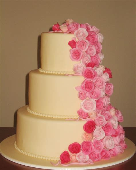 eat cake pink rose wedding cake
