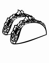Taco Tacos Coloring Pages Mexican Clip Food Silhouette Printable Drawing Clipart Color Junk Party Fast Sheets Tuesday Getdrawings Printables Crafts sketch template