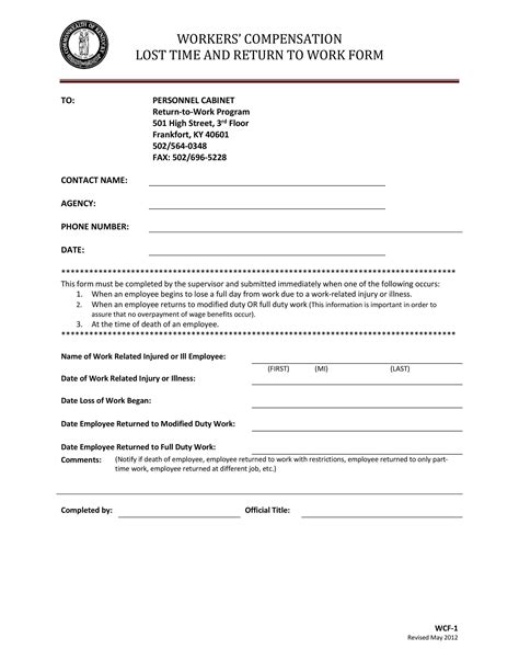 employer doctor release form  return  work   return  work