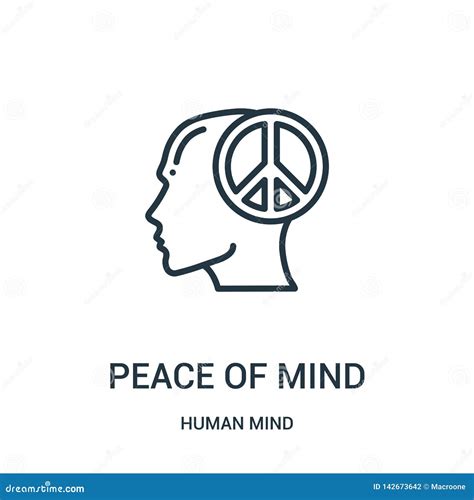 peace  mind icon vector  human mind collection thin  peace