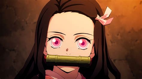 demon slayer nezuko kamado  pink eyes  black hair hd anime wallpapers hd wallpapers