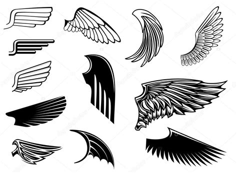 Set Of Heraldic Wings — Stock Vector © Seamartini 8522487