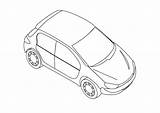 Peugeot 206 Coloring Large sketch template