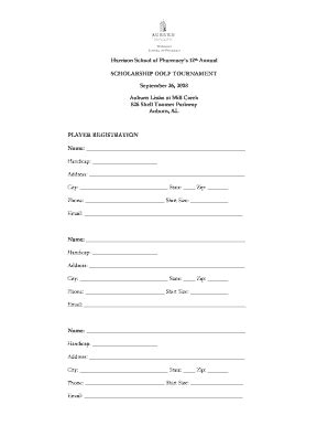 printable golf tournament registration form template fill  sign