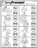 Pronoun Worksheets Pronouns She He Kindergarten Activities Worksheet Speech Therapy English Homework Language Year Spring Para Inglese Kids Di Freebies sketch template