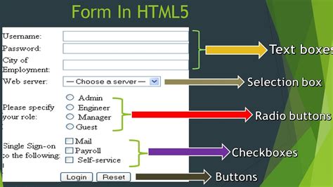 create form  html explanation  form buttons html