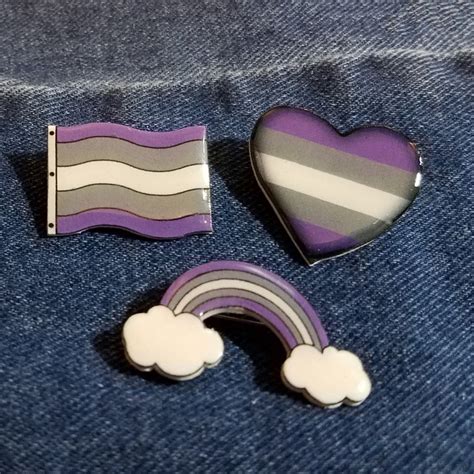 graysexual pride pin lgbt pin gray t pride pin rainbow etsy