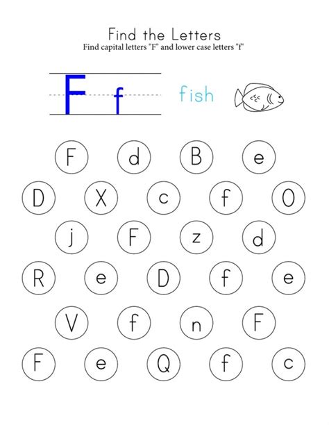 finish  fish alphabet worksheets worksheets