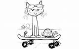 Cat Pete Coloring Pages Printables Christmas Comments Sheets Choose Board sketch template