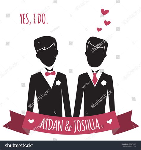 gay wedding couple vector illustration gay stock vector 407873527