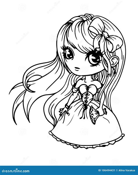 cute doll girl stock vector illustration  eyes frock