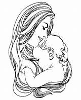 Coloring Pages Mother Child Mothers Kids Sheets sketch template