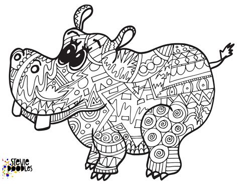 hippo  coloring page stevie doodles  coloring pages