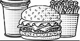Fries Cheeseburger sketch template