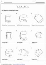 Surface Area Worksheet Cylinder Worksheets Math Volume Grade Pyramid Mathworksheets4kids Cylinders Prisms Prism Find Sphere Pyramids Geometry Finding Lateral Cone sketch template