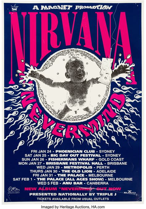 nirvana australian  concert poster  rare  lot  heritage auctions