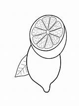 Lemon Coloring Pages Color Fruits Recommended sketch template