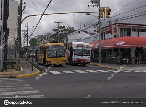 san jose costa rica march   buses street san stock editorial photo  lesniewski
