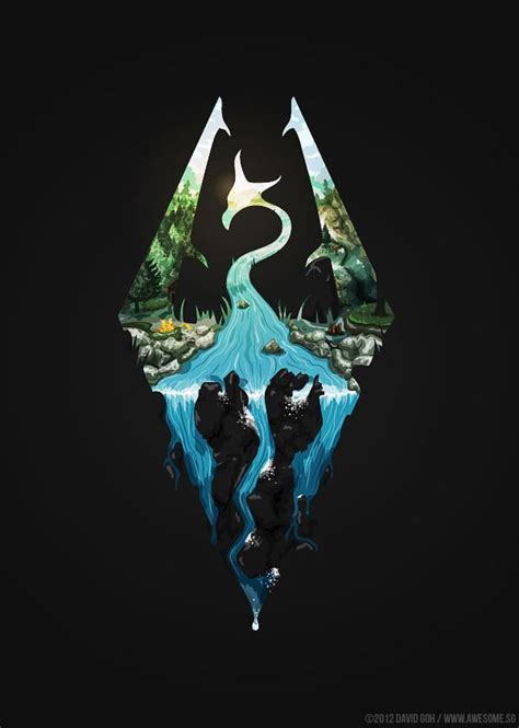 black  blue logo   image   waterfall   middle