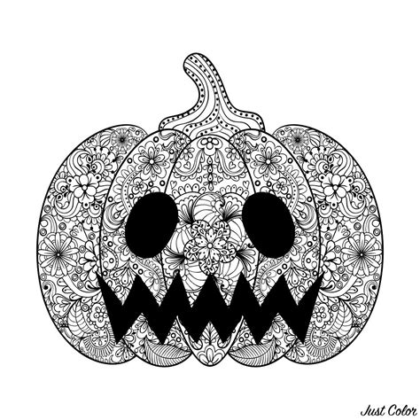 halloween scary pumpkin halloween adult coloring pages