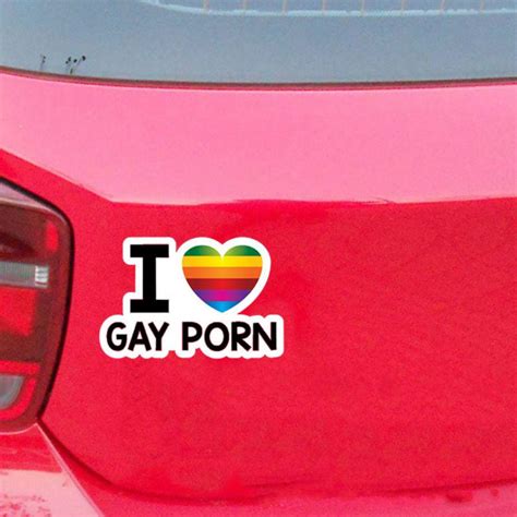 i love gay porn sex lgbt lesbian funny car bumper vinyl sticker decal