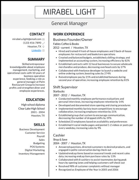 include  small business   resume  guide