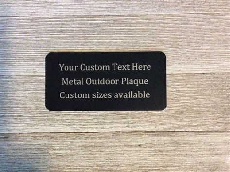 outdoor metal plaque engraved   custom text multiple sizes