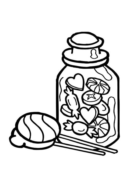 jelly bean jar coloring page coloring pages