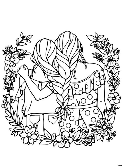 girls   friends coloring page coloring home