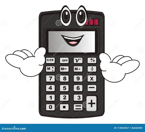 funny calculator stand stock illustration illustration  white
