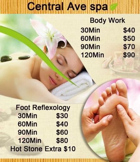 central ave spa westfield body massage foot massage massage service