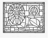 Stained Glass Coloring Lion Pages Printable Kids Description Coloringonly sketch template