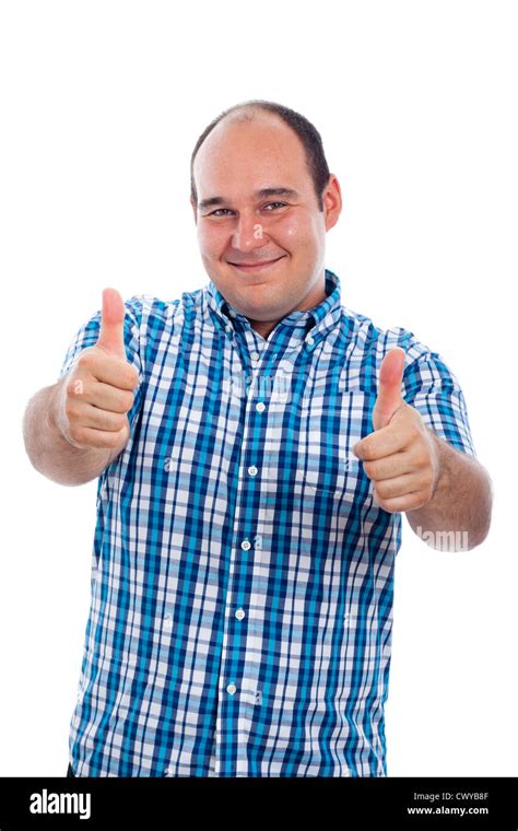 happy smiling man gesturing thumbs  isolated  white background