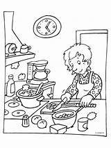 Kleurplaten Keuken Eten Moeder Kleurplaat Koken Kok Bakken Drinken Mutter Bedankt sketch template