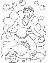 Merman Coloring Pages Library Clipart Line sketch template