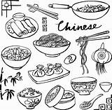 Chinese Food Coloring Pages Vector Drawing Doodle Asian Icons Sketch Stock Set Paper Drawings Royalty Depositphotos Essen Colouring Illustrations Vectors sketch template