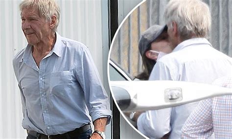 harrison ford kisses his wife calista flockhart before