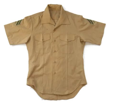 Usmc Marine Corps Short Sleeves Charlie Us Shirt Vietnam Era Patches