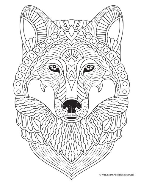 wolf adult coloring page woo jr kids activities childrens publishing