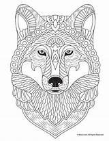 Coloring Adult Pages Animal Printable Wolf Fall Colouring Mandala Adults Kids Cool Books Woojr Animals Sheets Book Print Color Mandalas sketch template